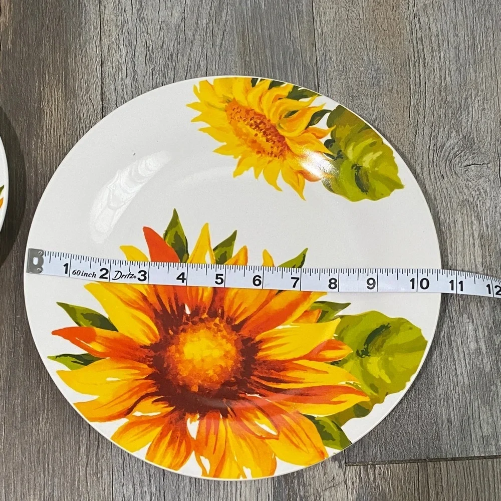 Royal Norfolk Sunflower Dinnerware Set - White and Orange 3 ps.